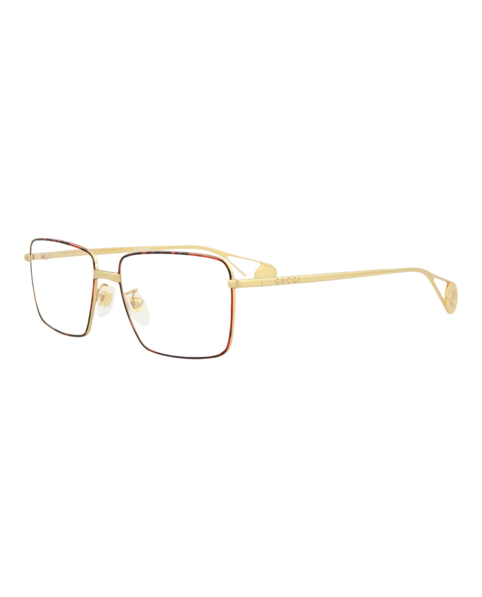 Gucci Square Metal Optical Frames | Gold