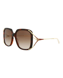 Gucci Oversized Square Acetate Sunglasses | Havana