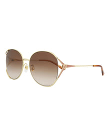 Gucci Oval Metal Sunglasses | Gold