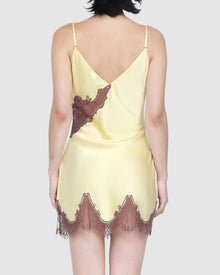 Minx Chemise | Butter w/ Brown Lace