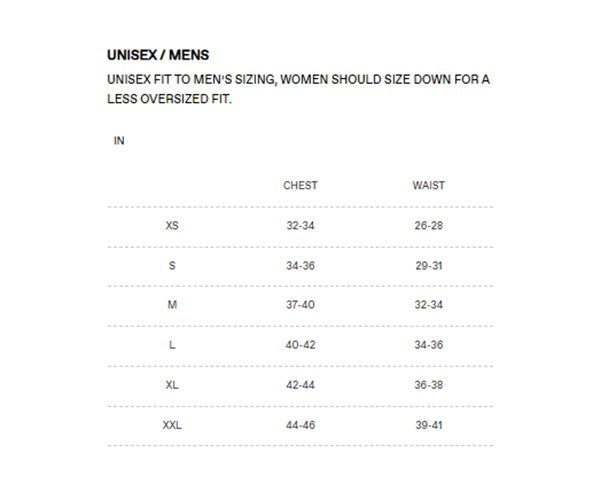 Product size guide