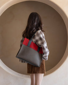 Jaunt Merino Wool Midi Tote | Tobacco / Cherry