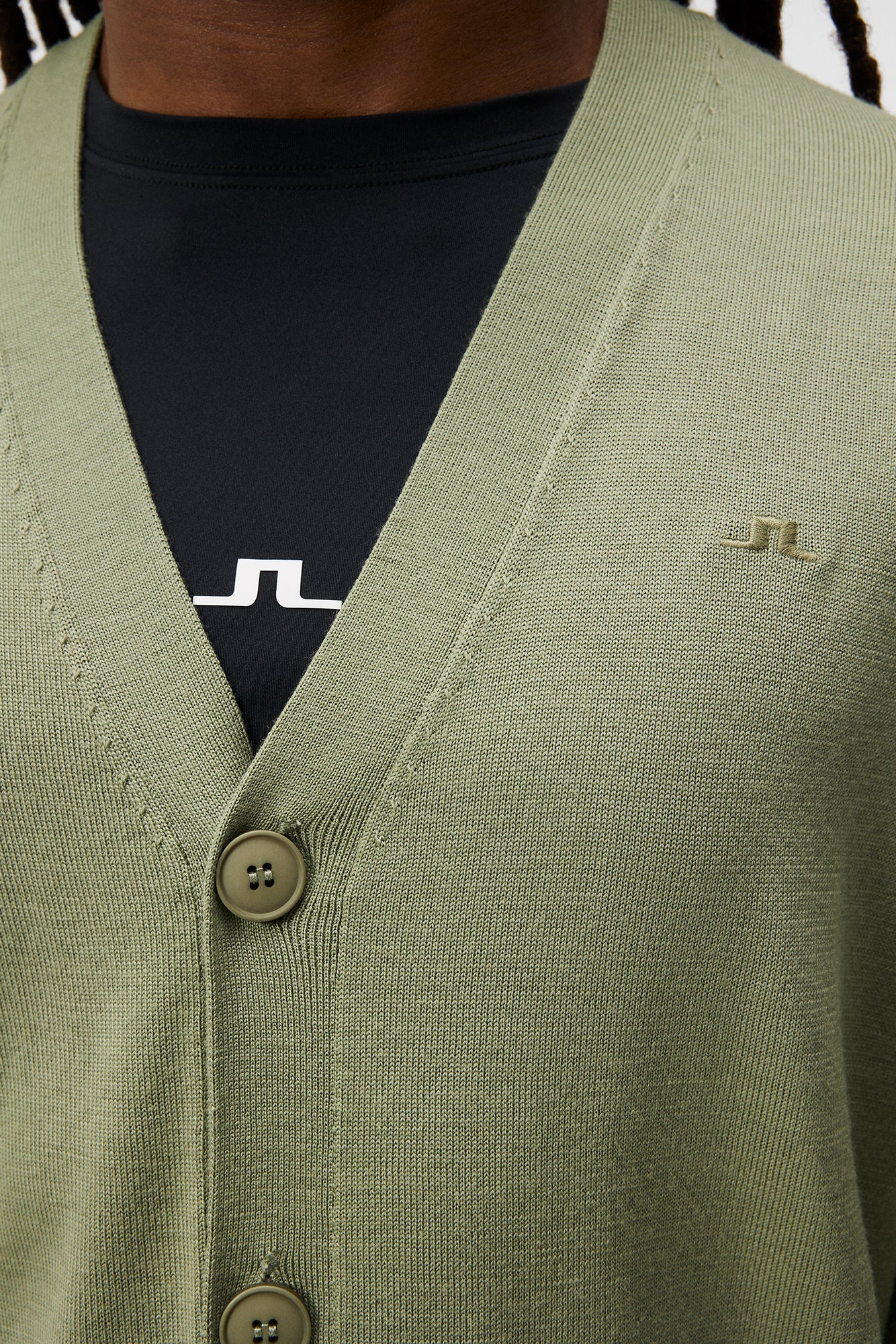 Men | Lucas Knitted Cardigan | Oil Green