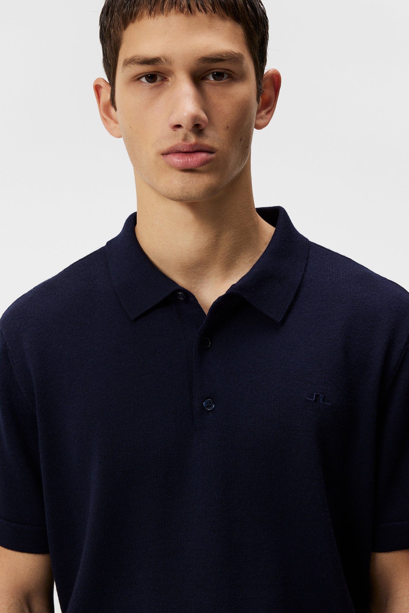 Men | Lear Knitted Shirt | JL Navy