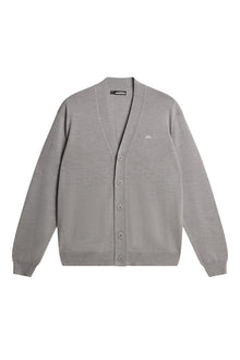 Lucas Knitted Cardigan in Light Grey Melange by J.Lindeberg