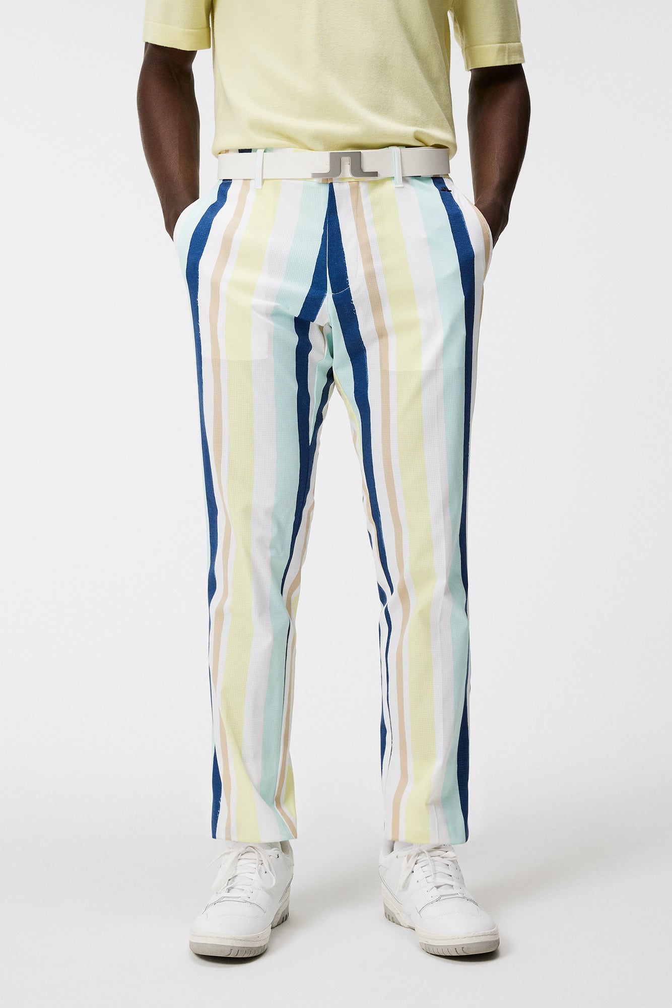 Men | Tim Print Pant | Painted Stripe Wax Yellow