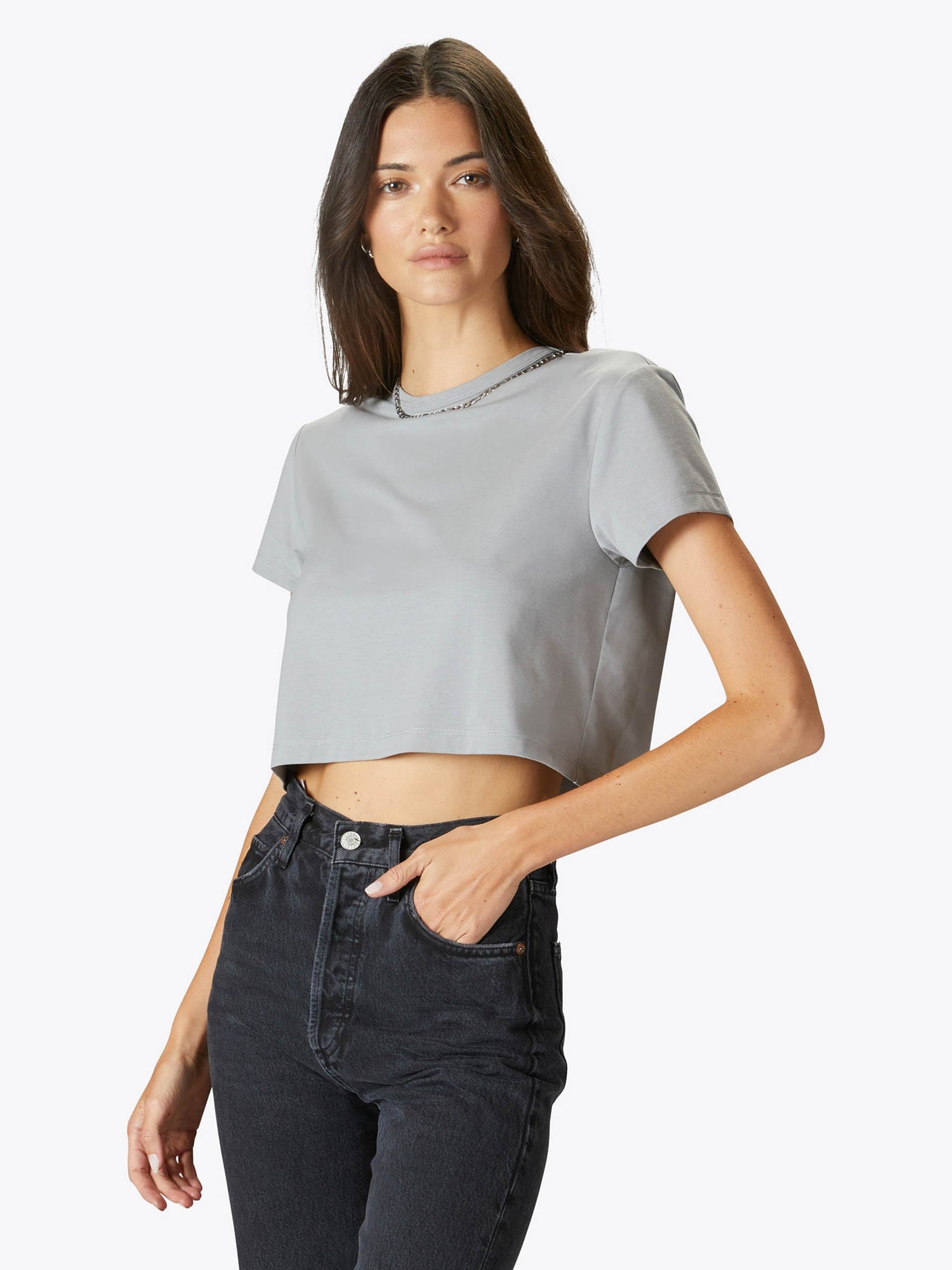 Almost Friday Tee Cropped | Granite Classic-fit PYCA Pro