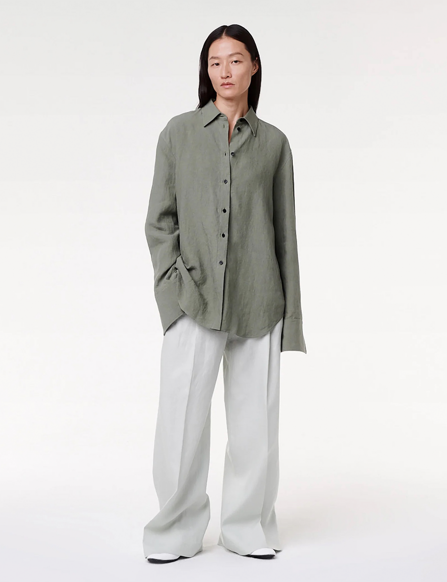 Men | Linen Oversized Shirt | Fern