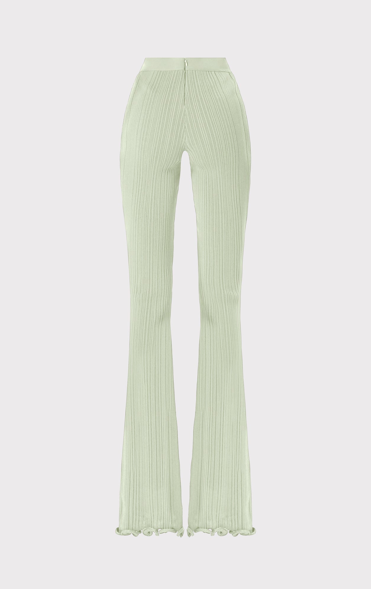 Ribbed Pants With Ruffled Hem | Laurel