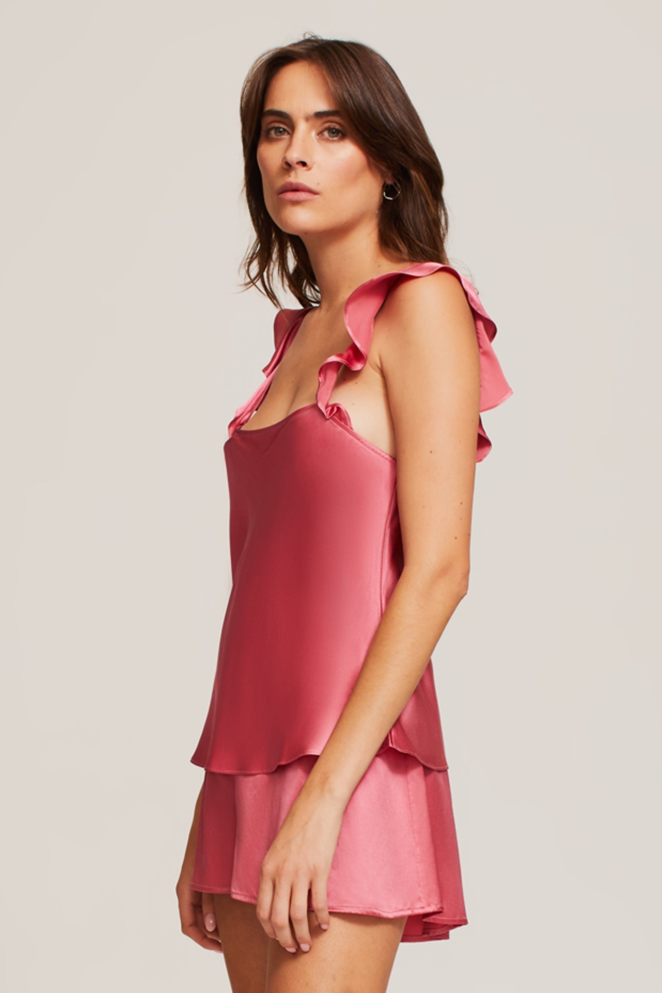 Aluna Silk Flutter Cami | Antique Rose