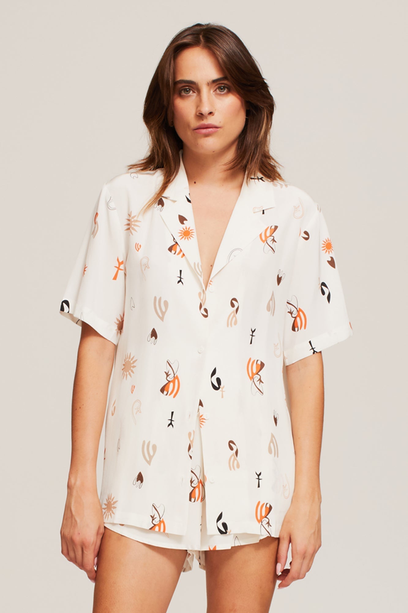 GINIA Camp Shirt  in Hepworth Print