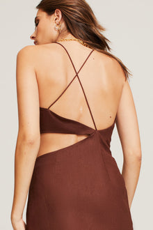 GINIA Nadia Mini Dress  in Mocha
