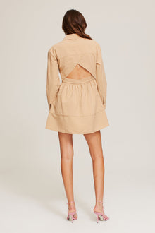 GINIA Willis Mini Dress  in Cashew