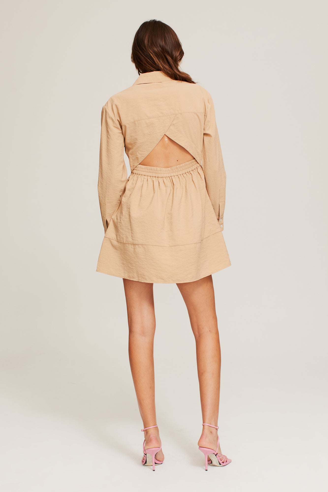 GINIA Willis Mini Dress  in Cashew