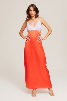 Bridget Maxi Dress in Lilac Tangerine from GINIA