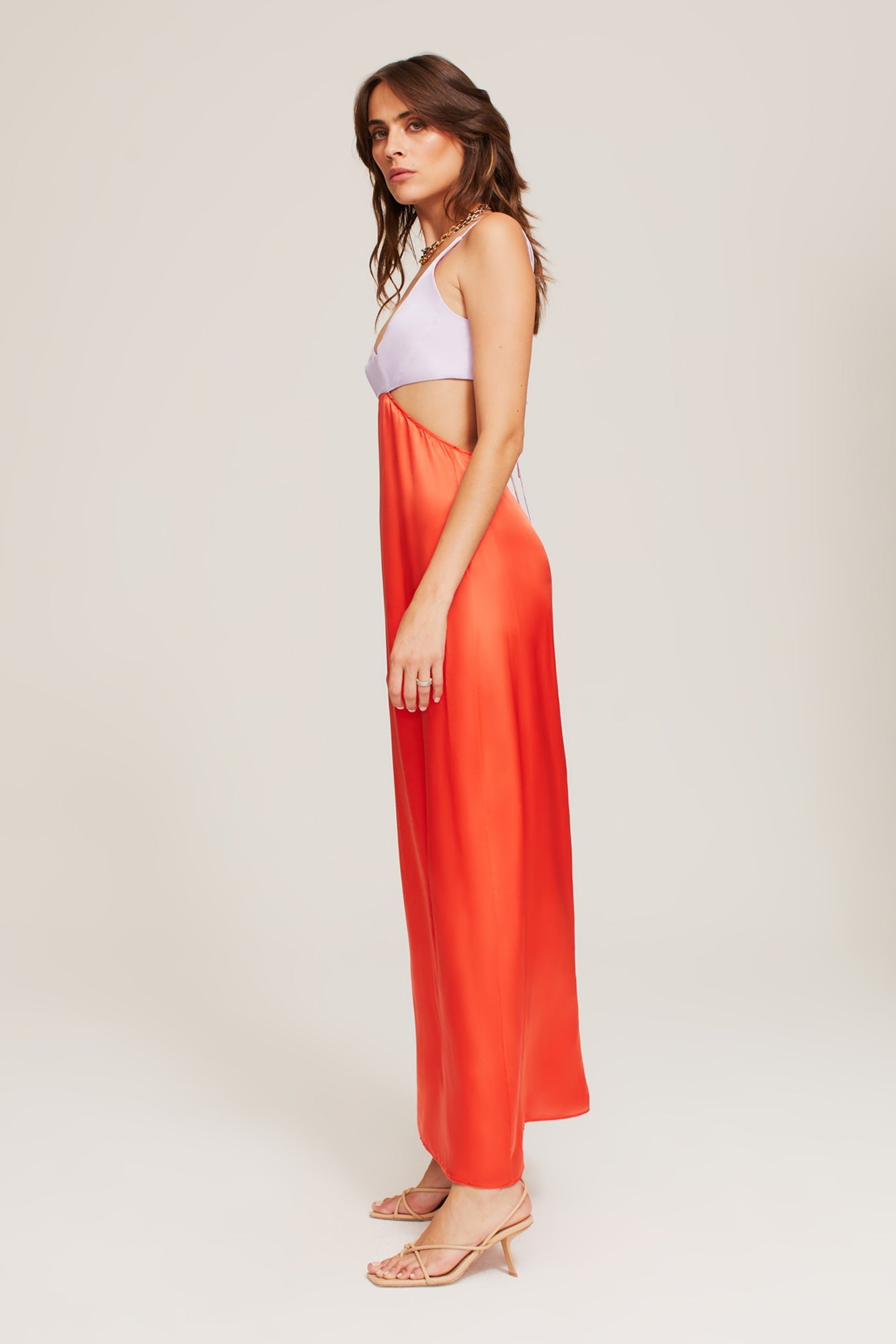 Bridget Maxi Dress in Lilac Tangerine from GINIA