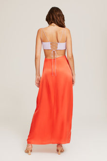 Bridget Maxi Dress in Lilac Tangerine from GINIA