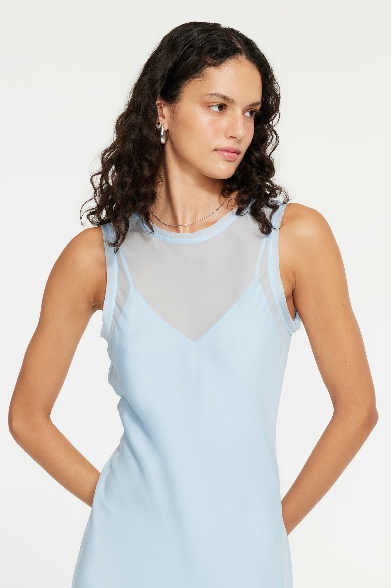 The Marli Dress By GINIA In Cornflower Blue