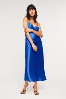 100% Silk Slip - Lapis | Ginia RTW