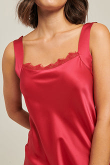 GINIA Aurora Silk Chemise - Ruby