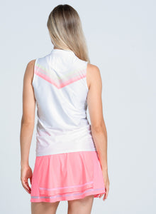 Top Golf | Sunset Spin Zip Tank | White