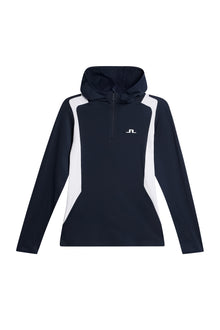 Mae Quarter Zip Hood in JL Navy by J.Lindeberg