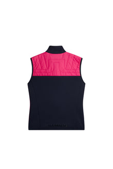 Women | Holma Quilt Hybrid Vest | Pink Peacock