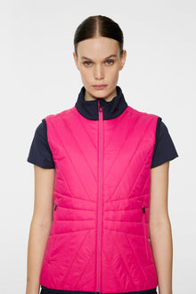 Women | Holma Quilt Hybrid Vest | Pink Peacock