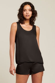 GINIA Washable Silk Tank -Black