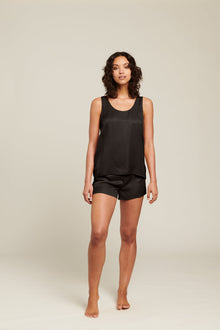 GINIA Washable Silk Tank -Black