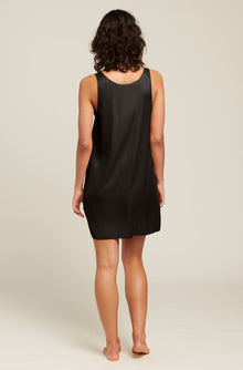 GINIA Washable Silk Chemise - Black