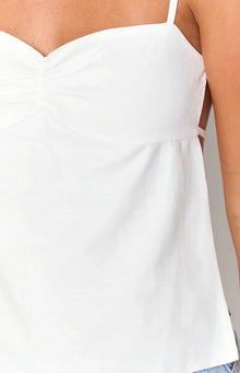 Galvis Linen Blend Top | White