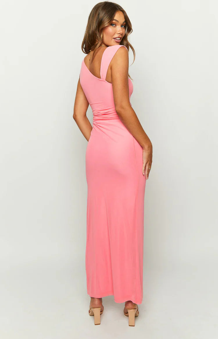 Gemmina Mesh Midi Dress | Pink
