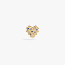 Awe Inspired Earrings 14K Gold Vermeil / Single [WIP] Blue Gemstone Radiant Heart Studs