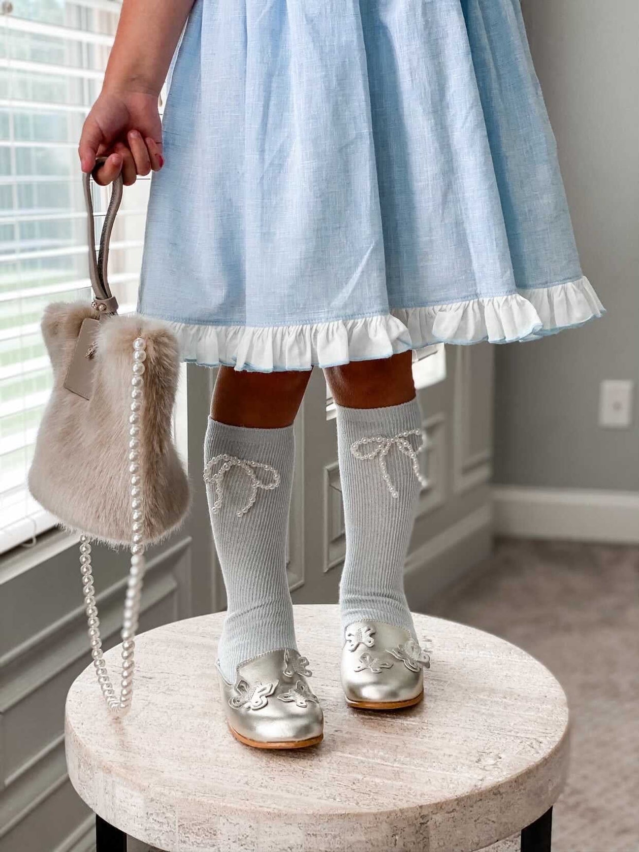 Girl | Butterfly Metallic Loafers | Silver