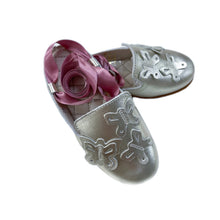 Girl | Butterfly Metallic Loafers | Silver