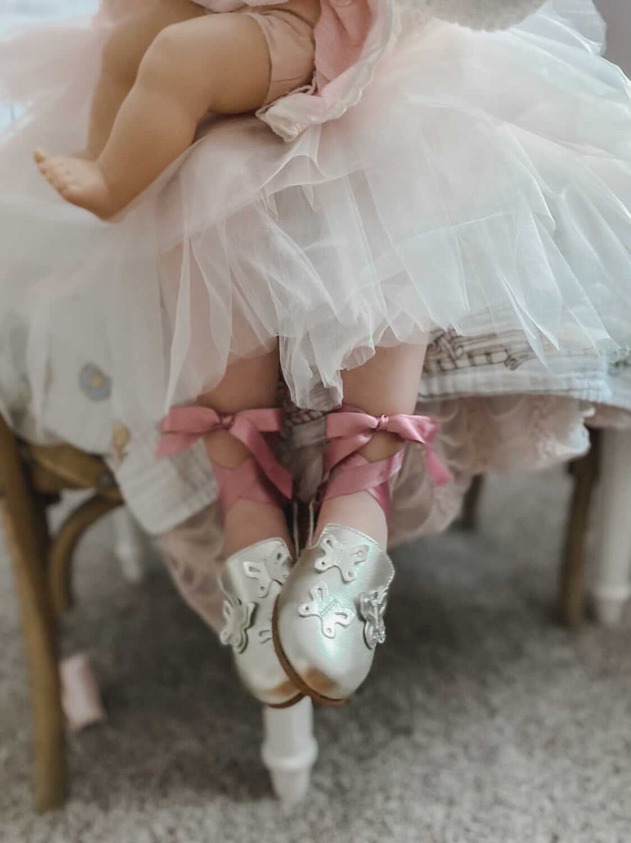 Girl | Butterfly Metallic Loafers | Silver