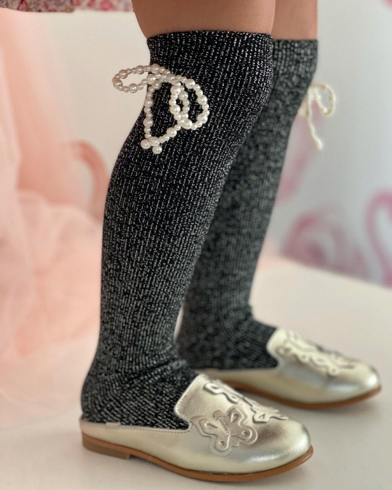 Girl | Butterfly Metallic Loafers | Silver
