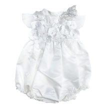 Girl | Butterfly White Satin Ceremony Romper