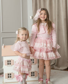 Girl | Harlow Pink Embroidered Cardigan