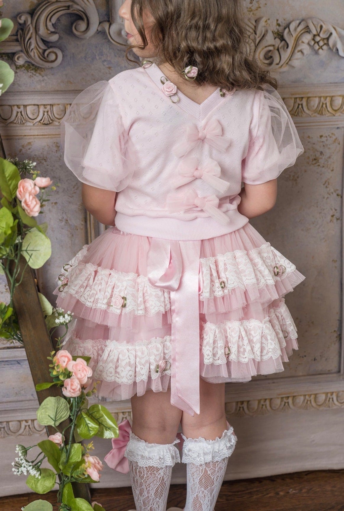 Girl | Harlow Pink Embroidered Tulle Skirt