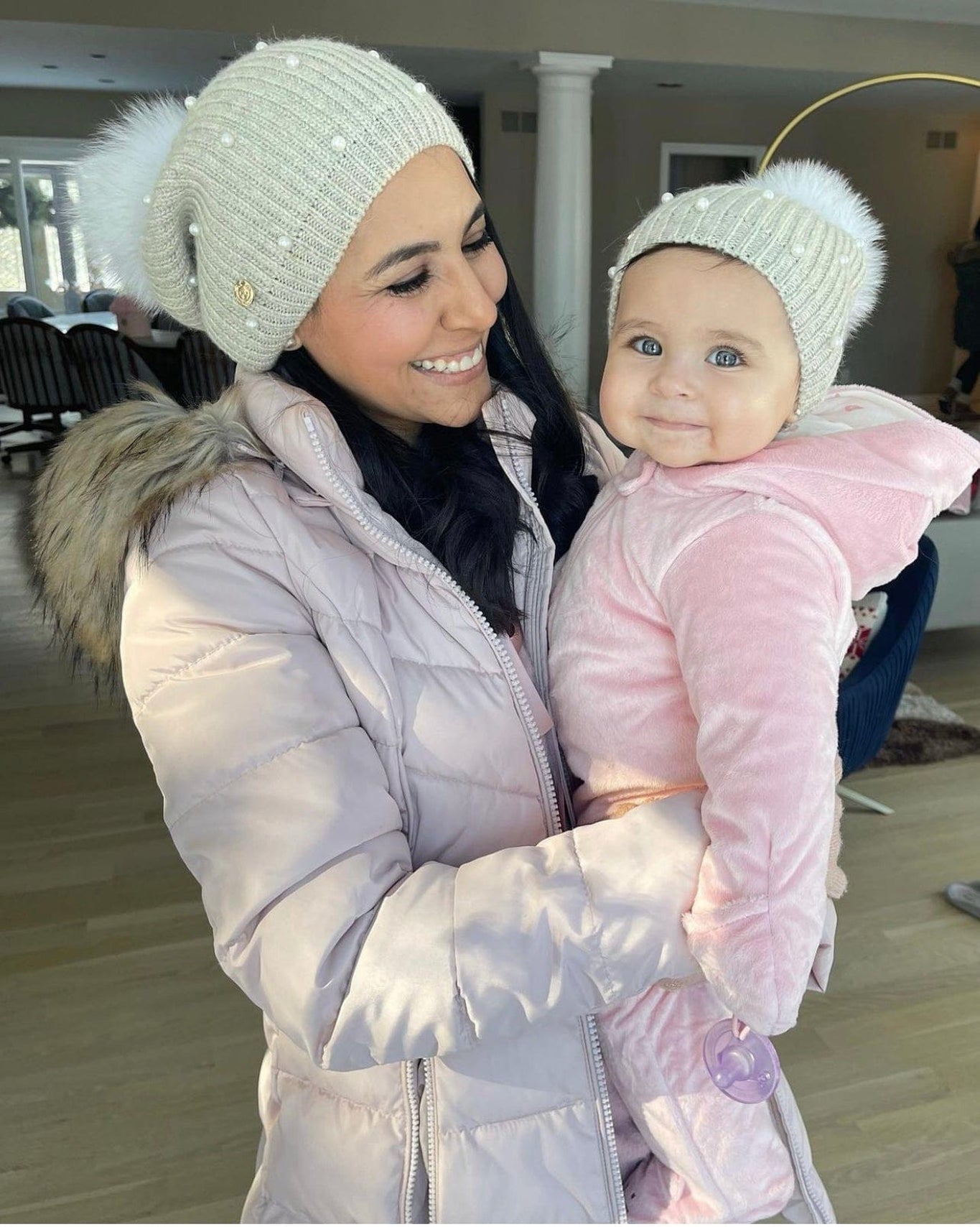 Girl | Pearl Angora Kids Hat | Gray