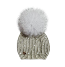 Girl | Pearl Angora Kids Hat | Gray