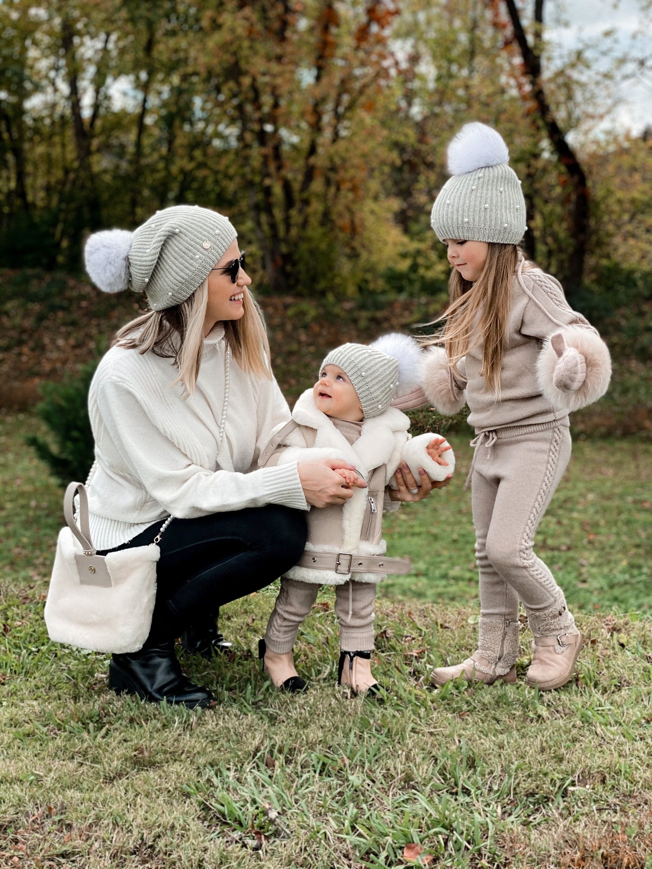 Girl | Pearl Angora Kids Hat | Gray