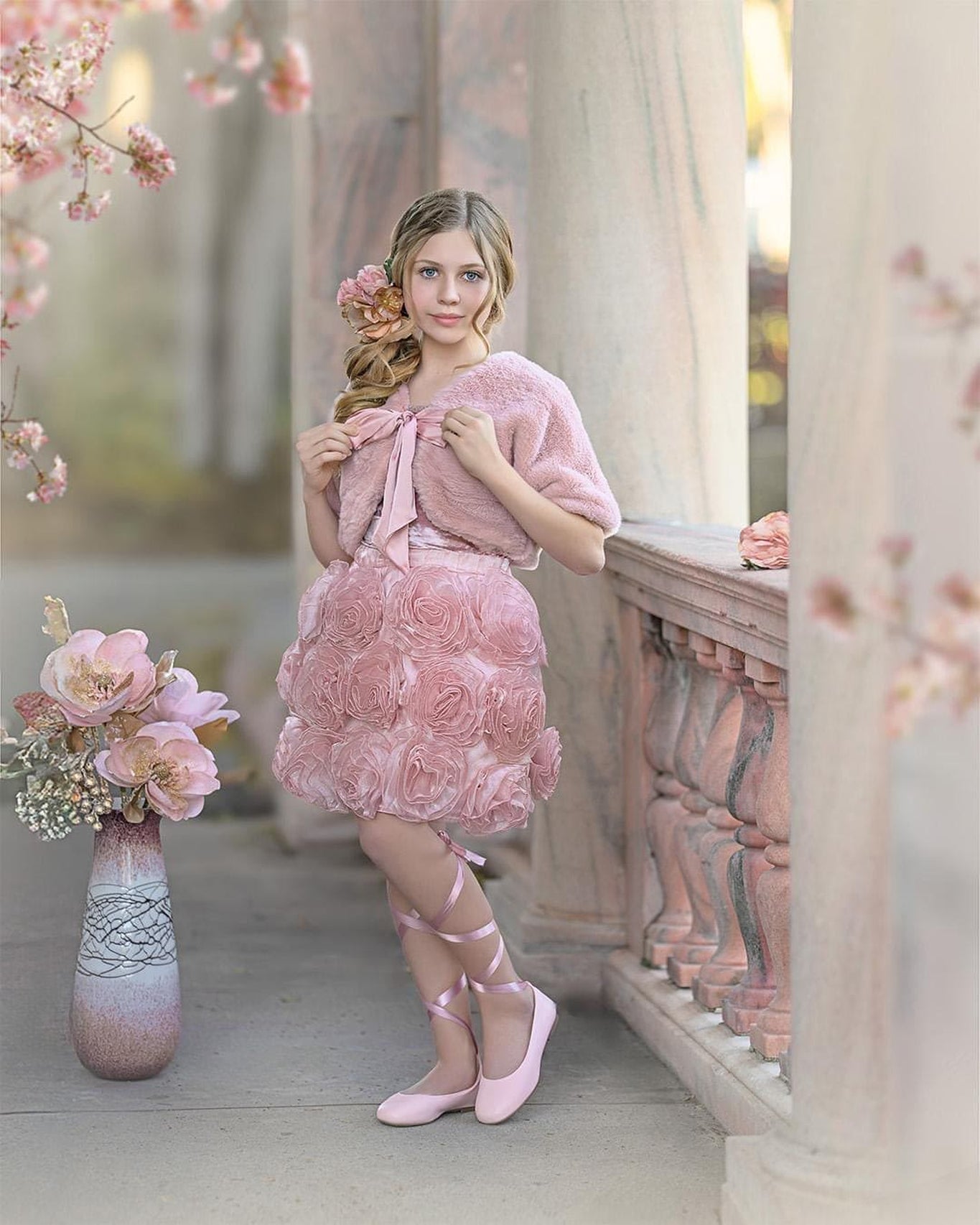 Girl | Vivian Organza Skirt | Dusty Pink