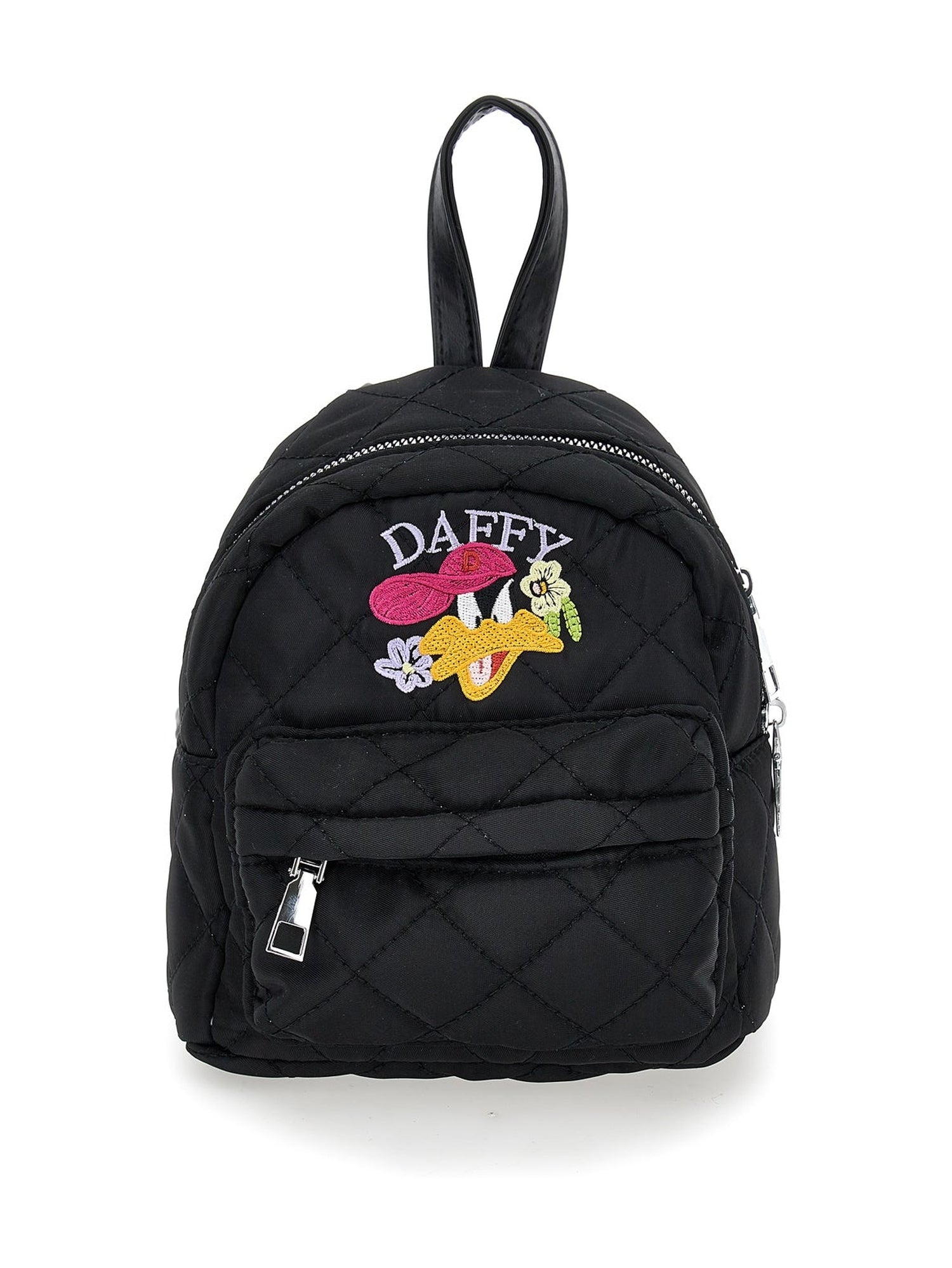 Girls | Daffy Duck Quilted Fabric Backpack | Black