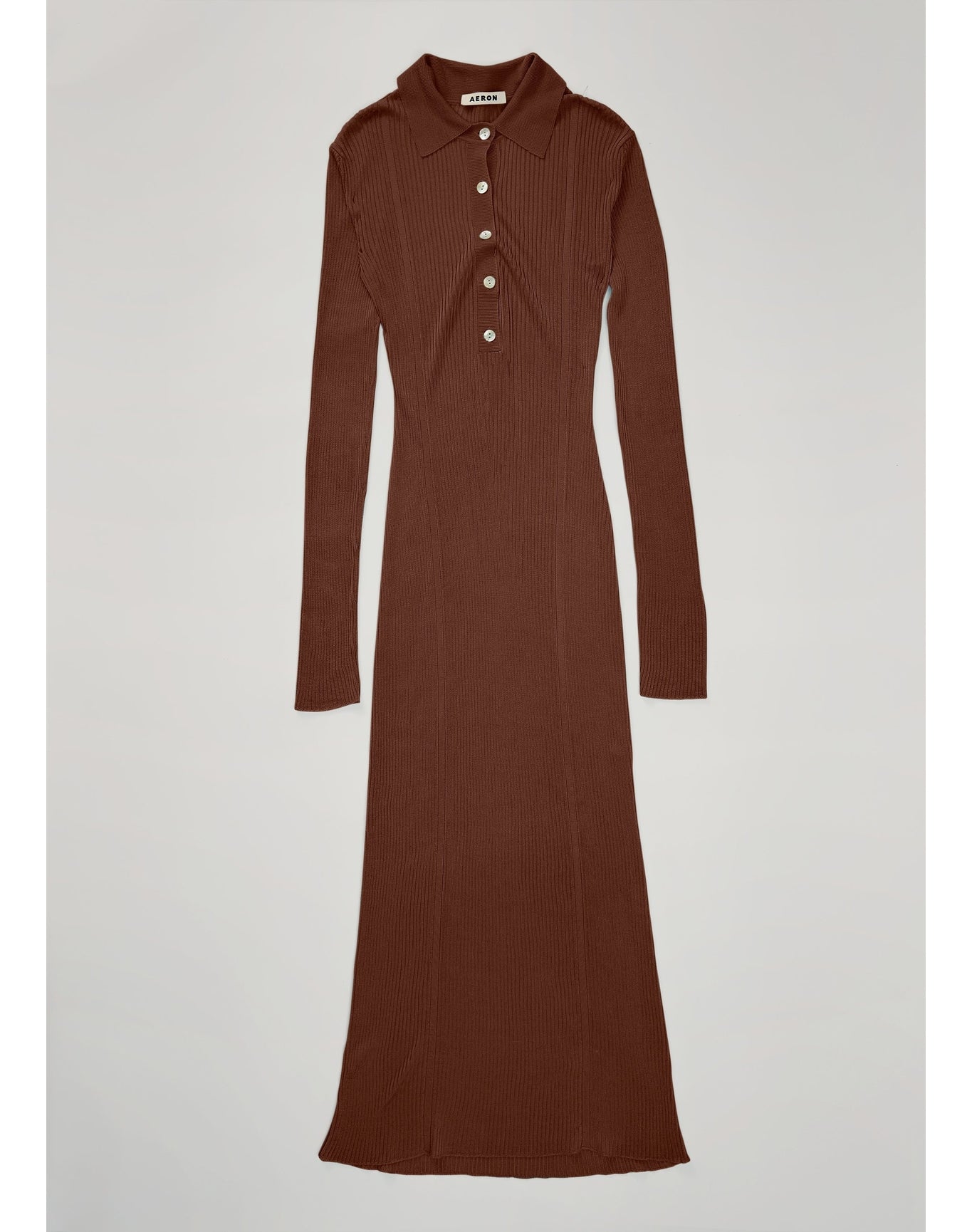 Glenn | Ribbed Polo Dress | Chocolate
