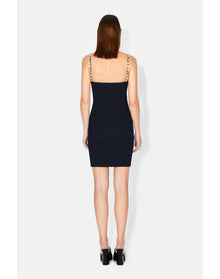 Globe Chain Wave Mini Dress | Black