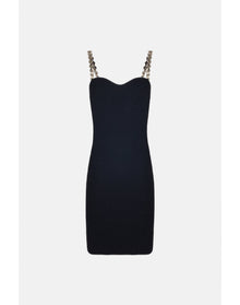 Globe Chain Wave Mini Dress | Black