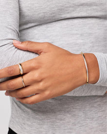 Kira Bangle Bracelet | 14K Gold on Brass | Cubic Zirconia